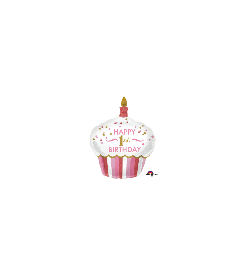 Fóliový balónik Cupcake, ružový