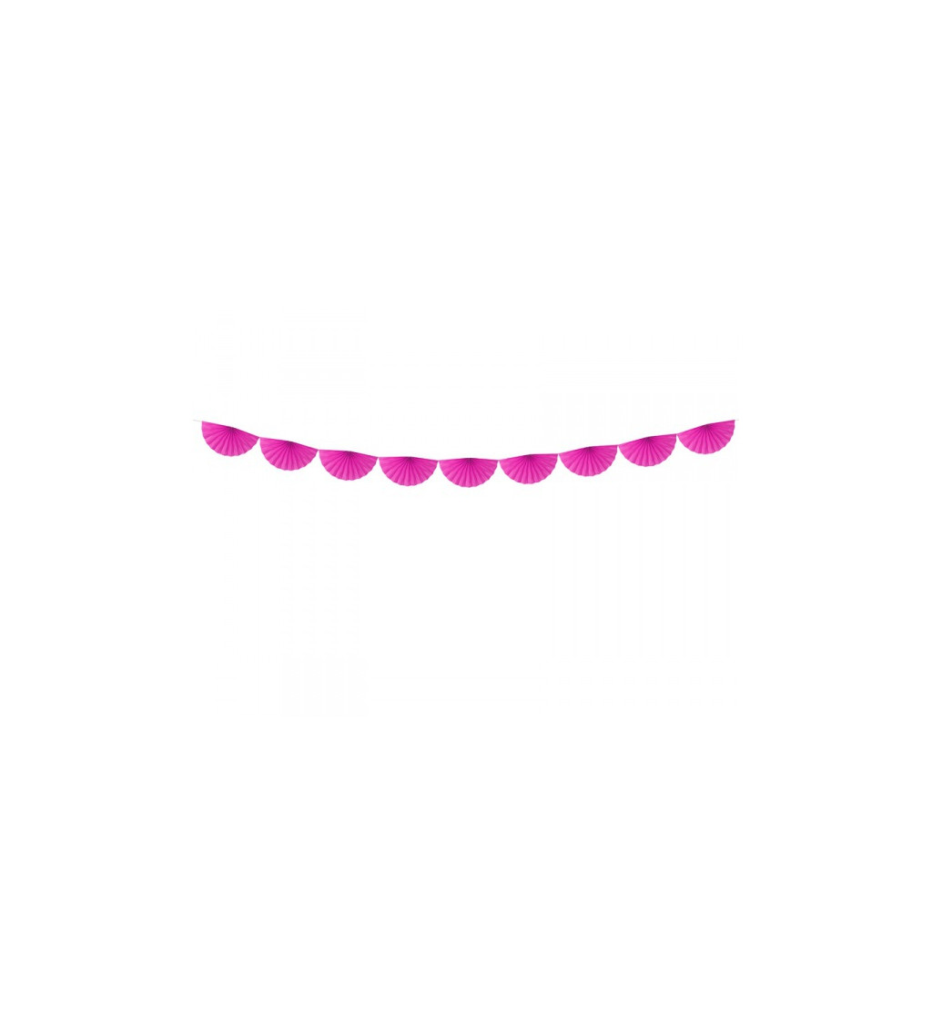 Girlanda - menšie vejáre v ružovej farbe