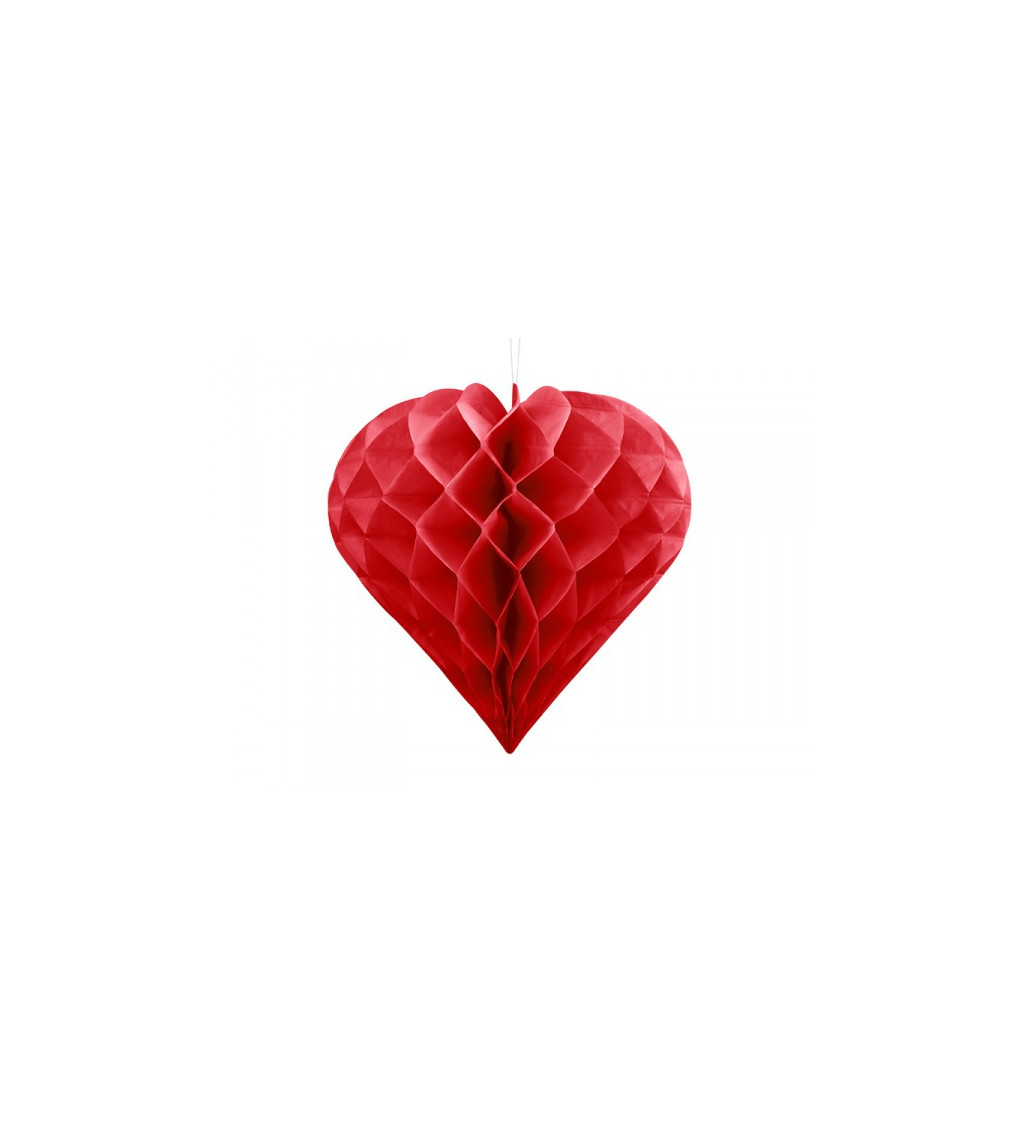 Dekoratívne srdce červené - 20 cm