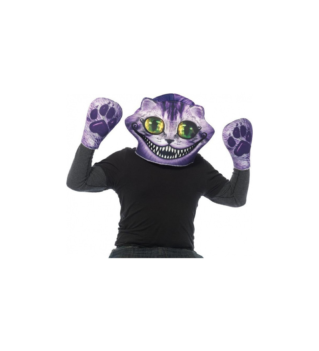 Penová maska a rukavice mačka Cheshire