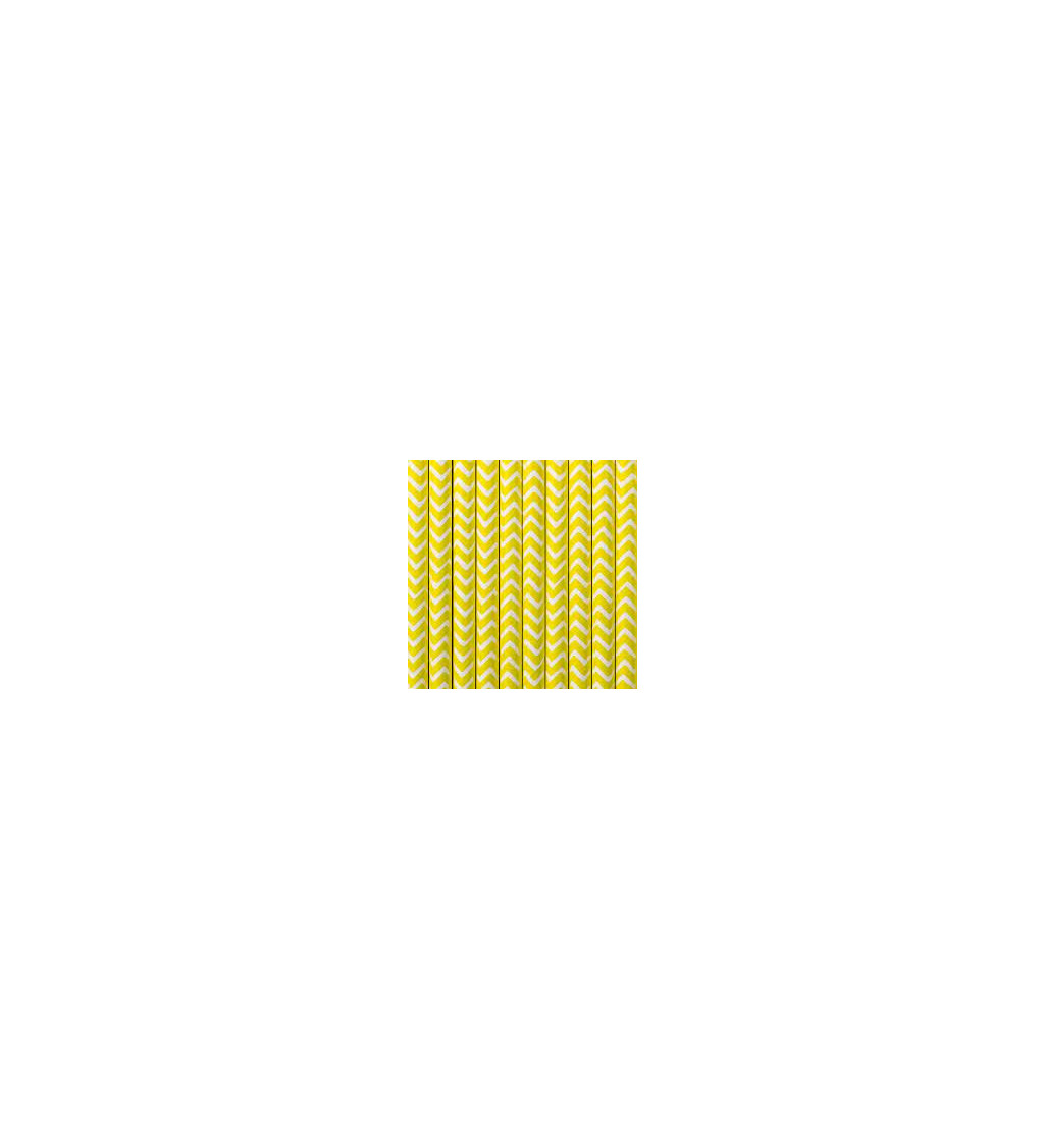 Slamky papierové s vlnkami - žlté