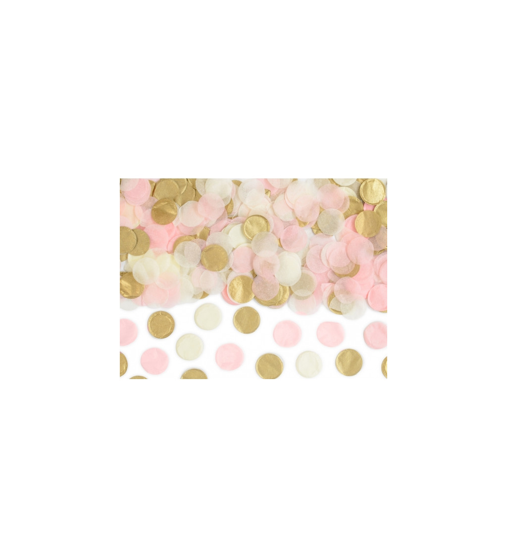 Konfety kolieska, rose gold