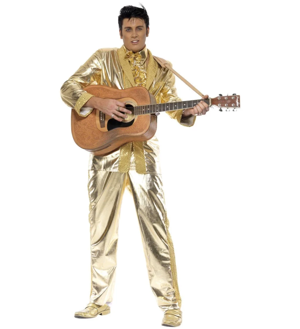 Pánsky kostým Elvis, zlatý