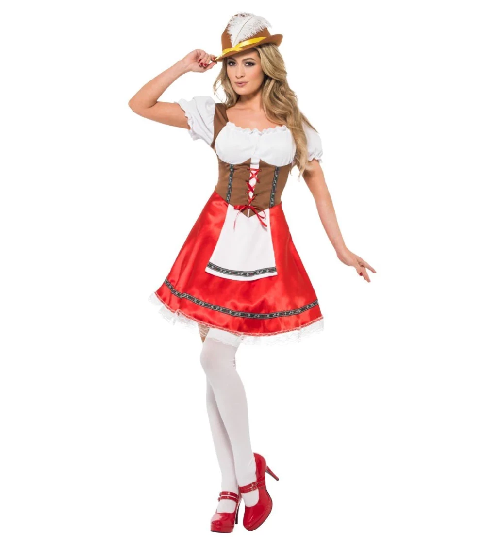 Dámsky kostým Oktoberfest, červený