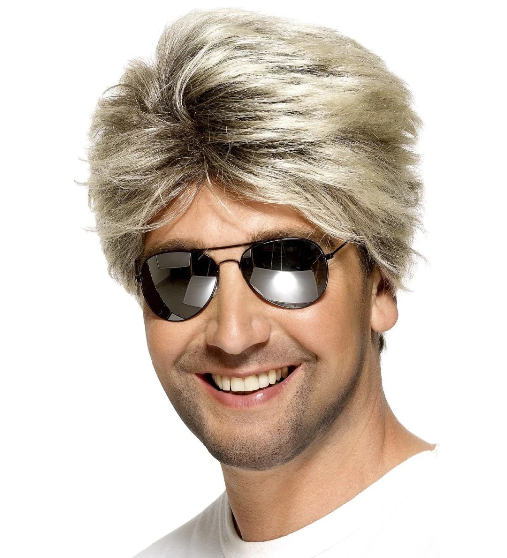 Pánska parochňa 80. rokov, blond