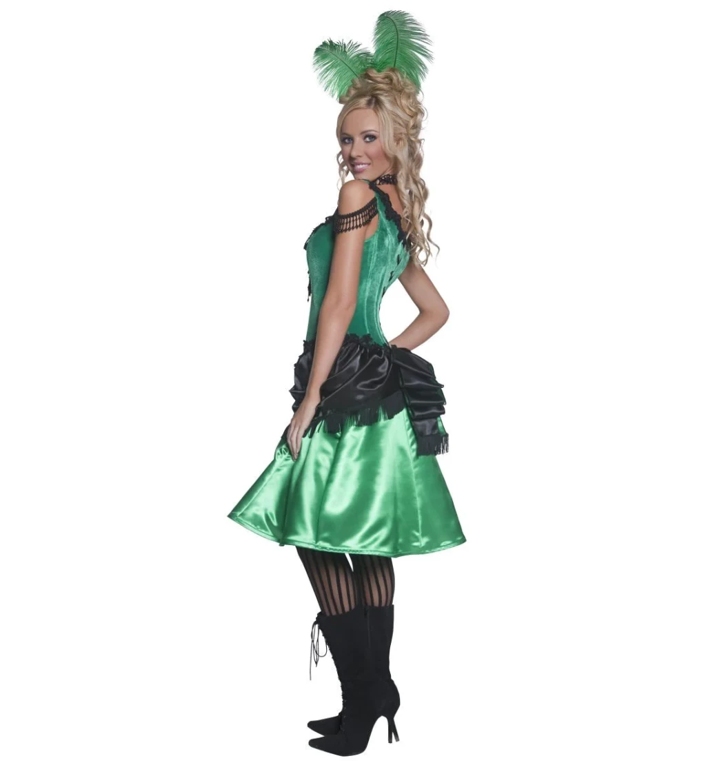 Dámsky kostým Kankánová tanečnica, zelená