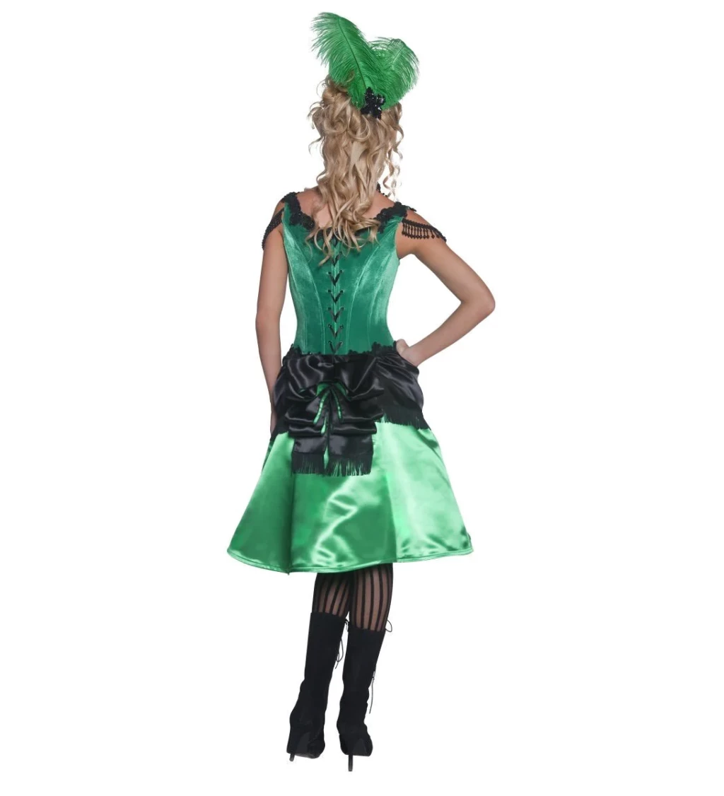 Dámsky kostým Kankánová tanečnica, zelená