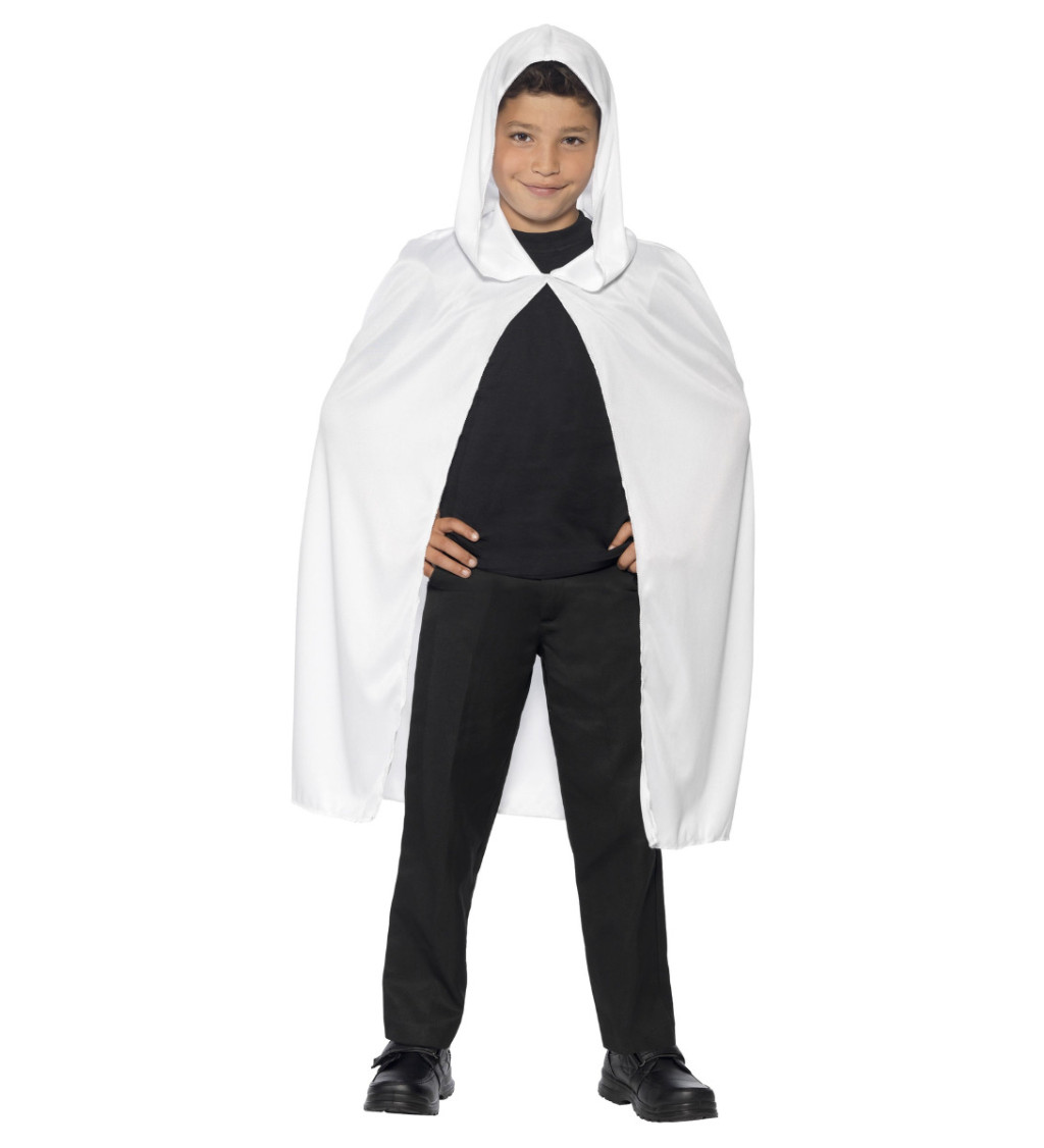Detský plášť s kapucňou - biely