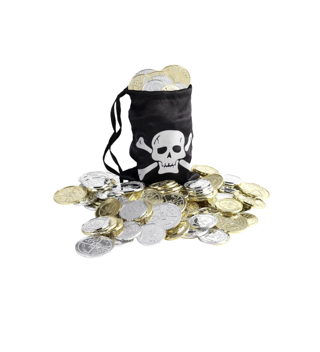 Pirátsky mešec s mincami