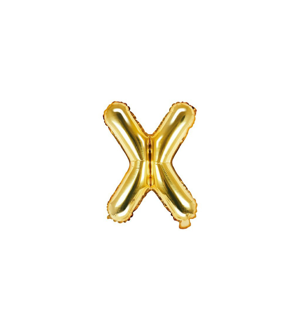 Fóliový balónik "X" - Zlatý