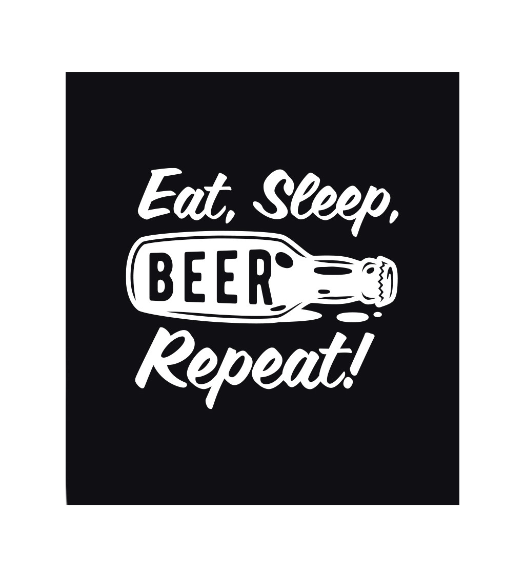 Pánske tričko čierne - Eat, sleep, beer & repeat