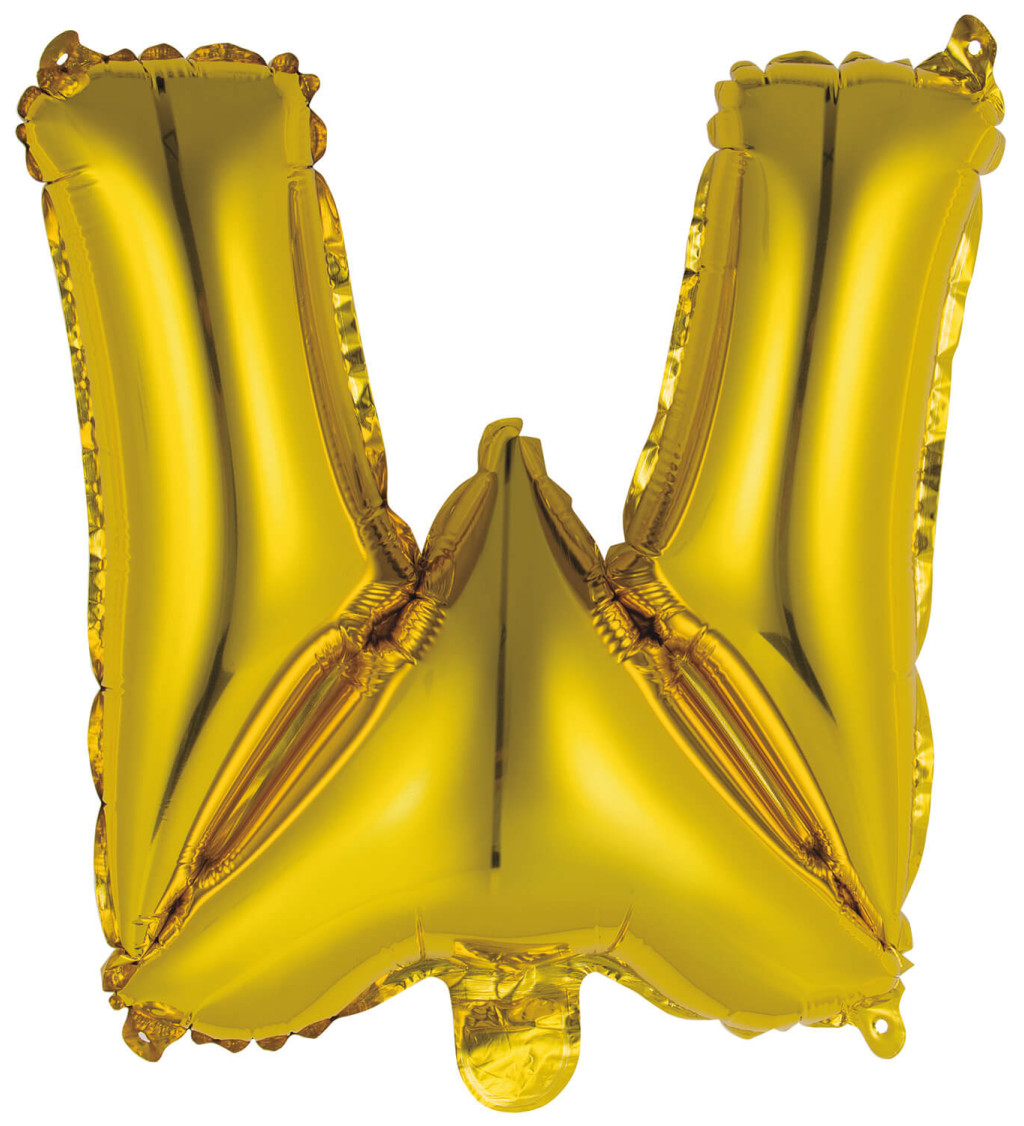 Fóliový balónik mini "W" - zlatý