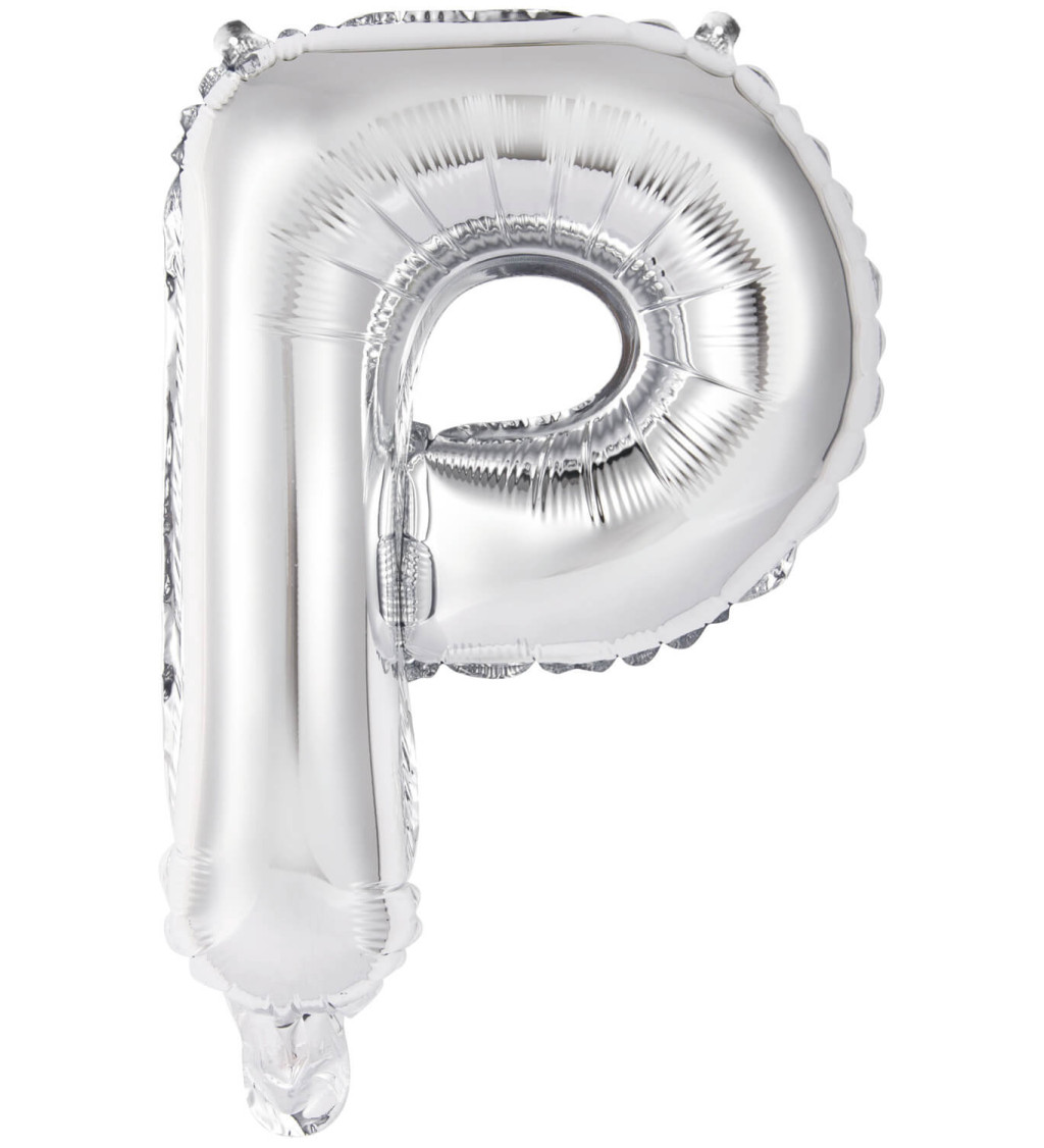 Fóliový balónik mini "P" - strieborný