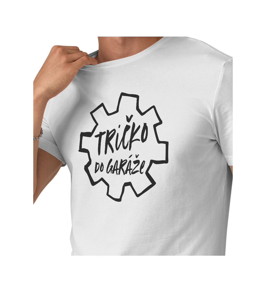 Pánske tričko biele - Tričko do garáže S