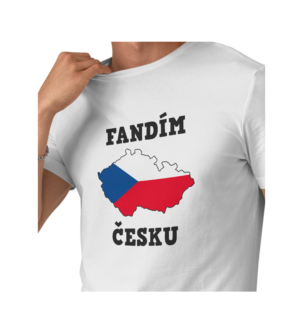 Pánske tričko biele - Fandím Česku