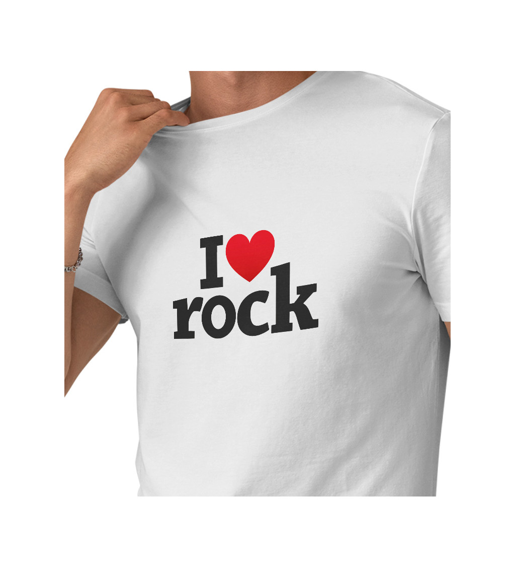 Pánske tričko biele - I love rock