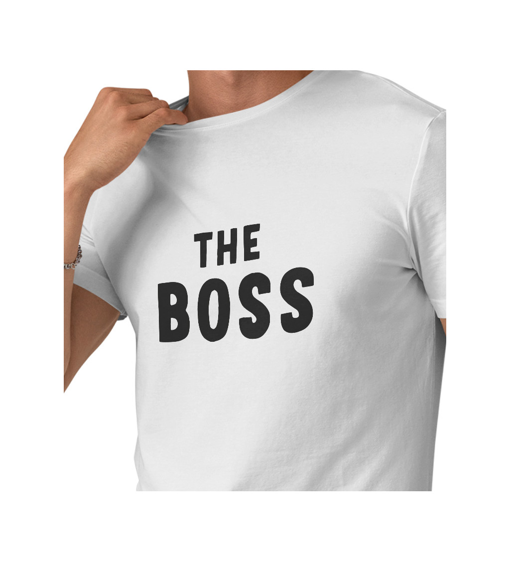 Pánske tričko biele - The boss