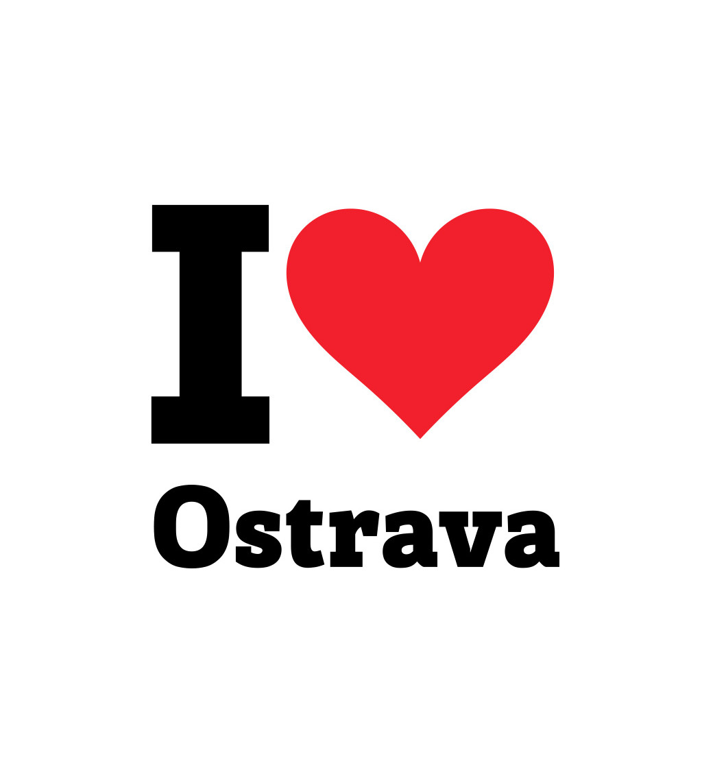 Dámske biele tričko - I love Ostrava