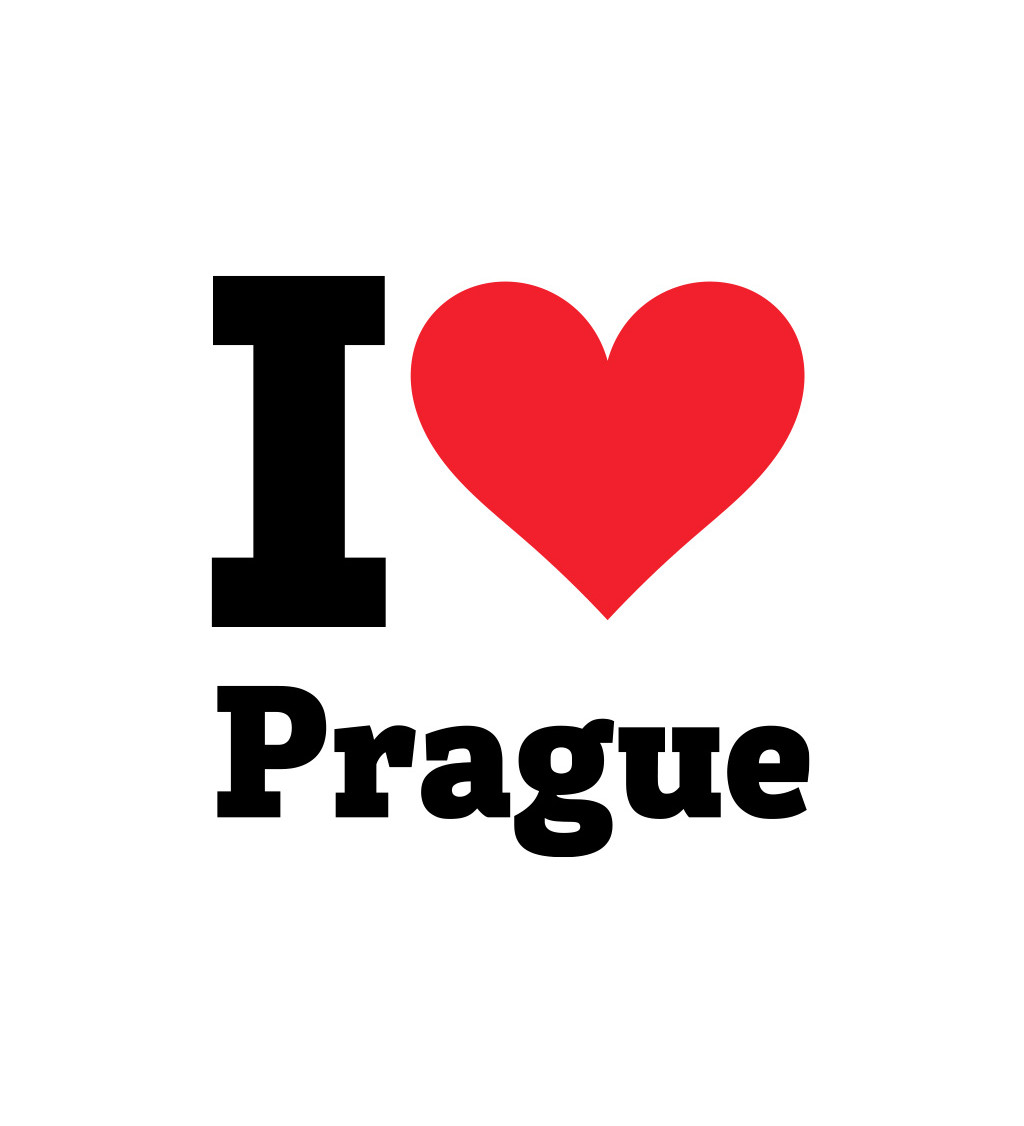 Dámske biele tričko - I love Prague