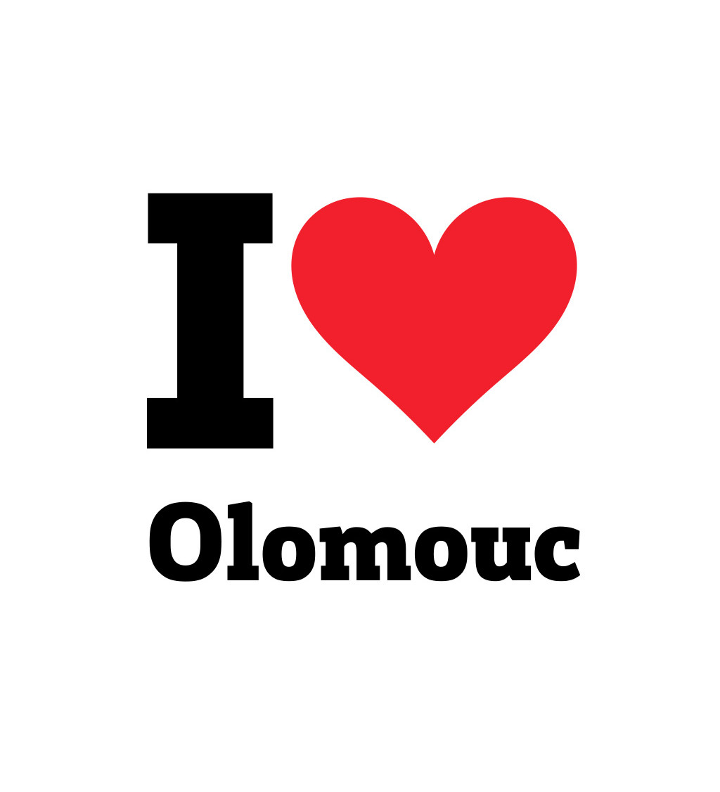 Pánske biele tričko - I love Olomouc