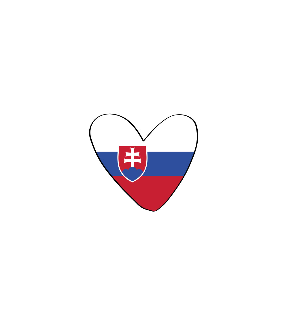 Pánske tričko biele - Srdce Slovensko