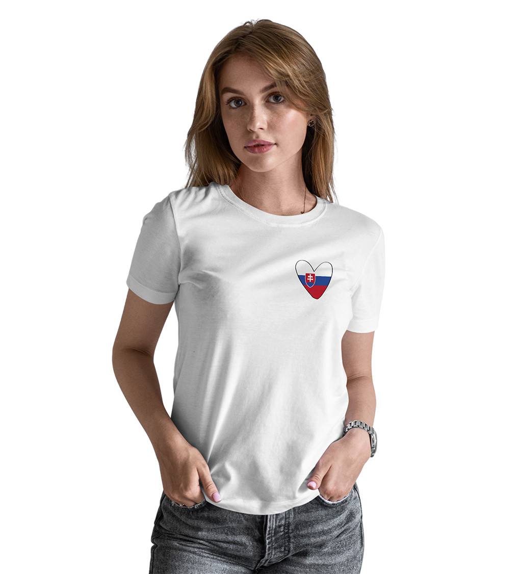 Dámske tričko biele - Srdce Slovensko