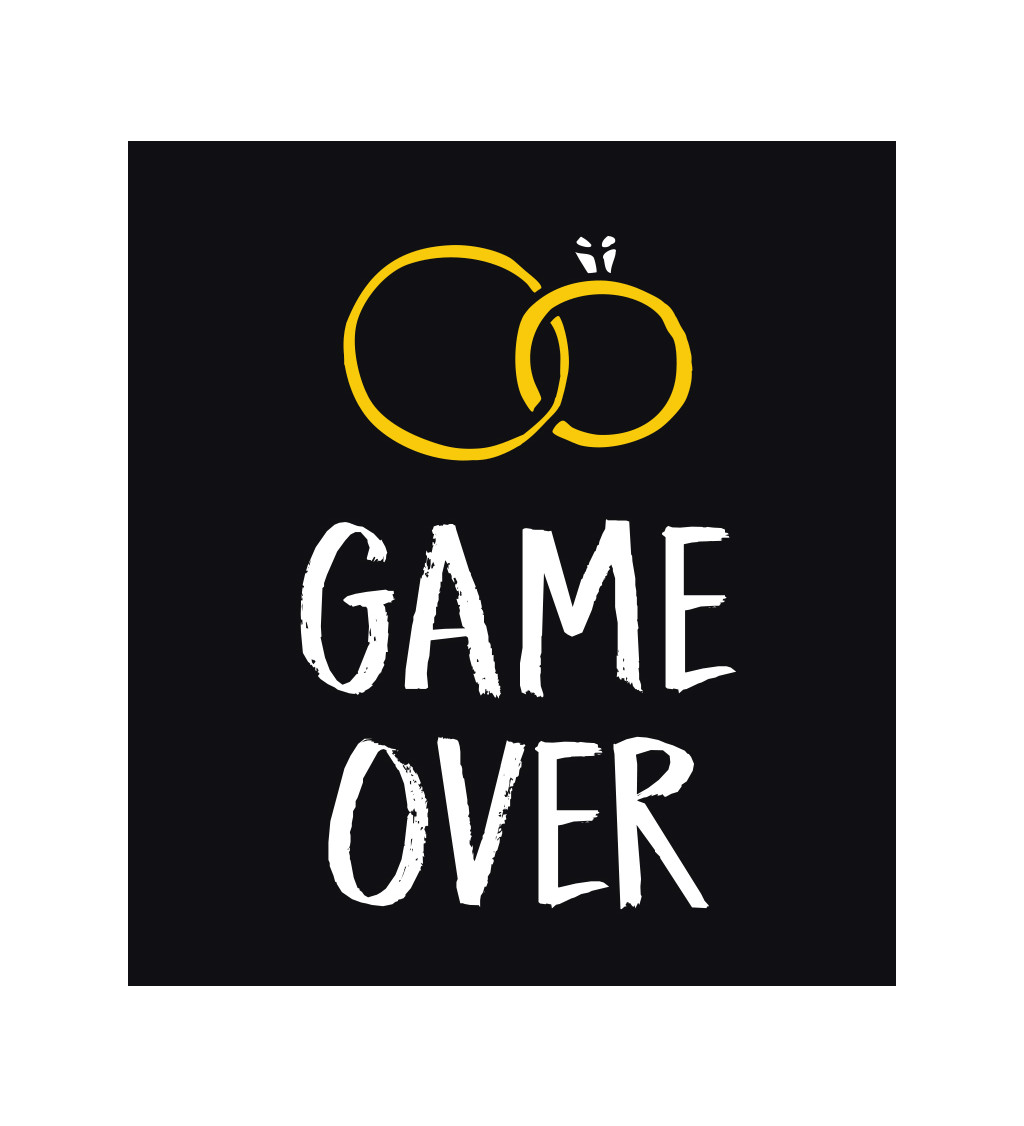 Pánske tričko čierne - Game over prstene