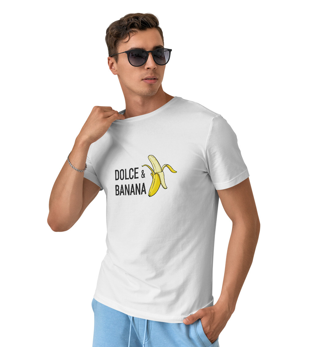 Pánske tričko biele - Dolce banana M