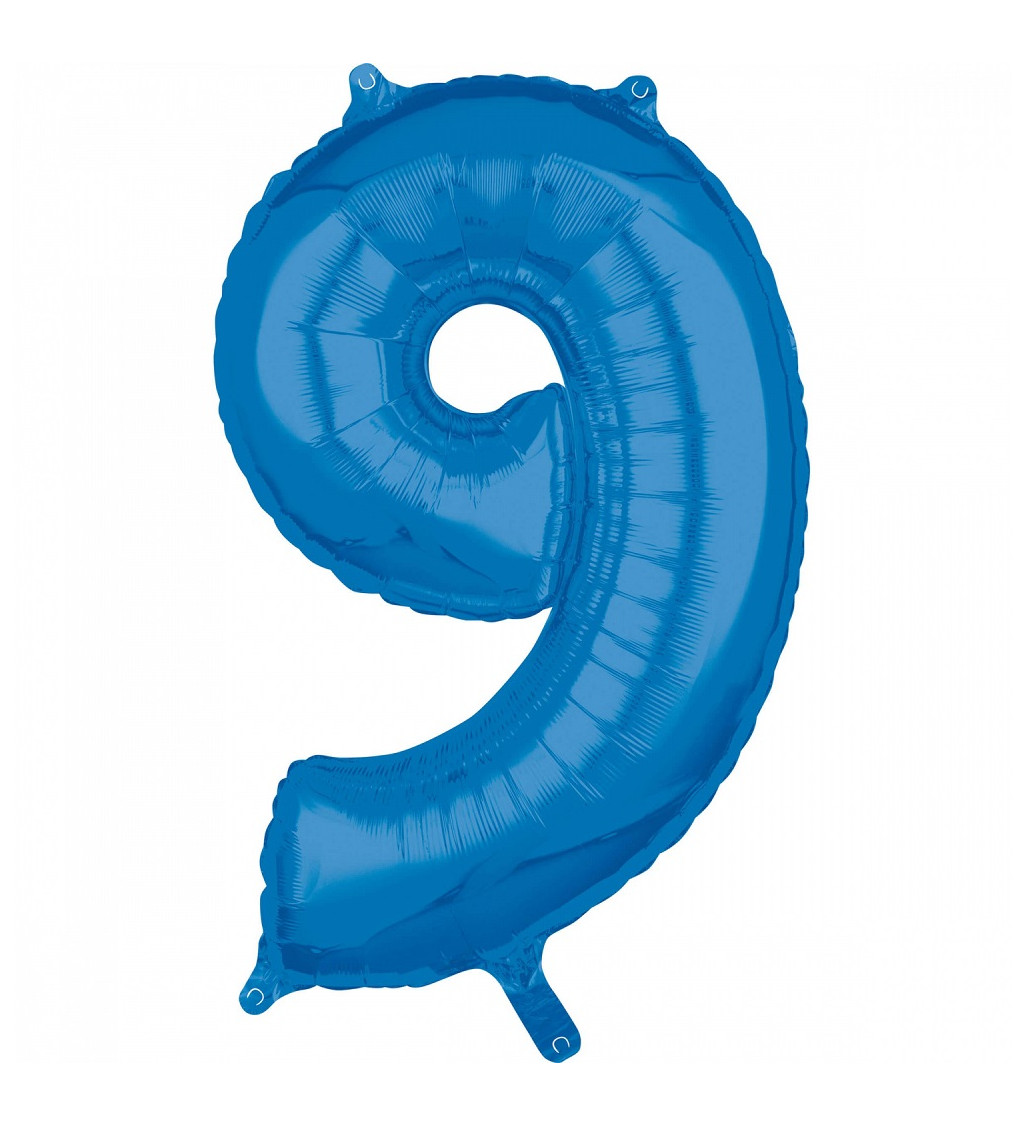 Fóliový balón "9" - Modrý