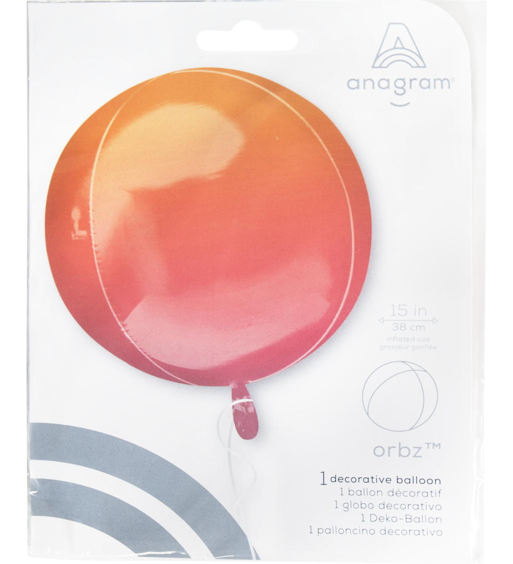 Fóliový balónik Ombre, orandžovočervený