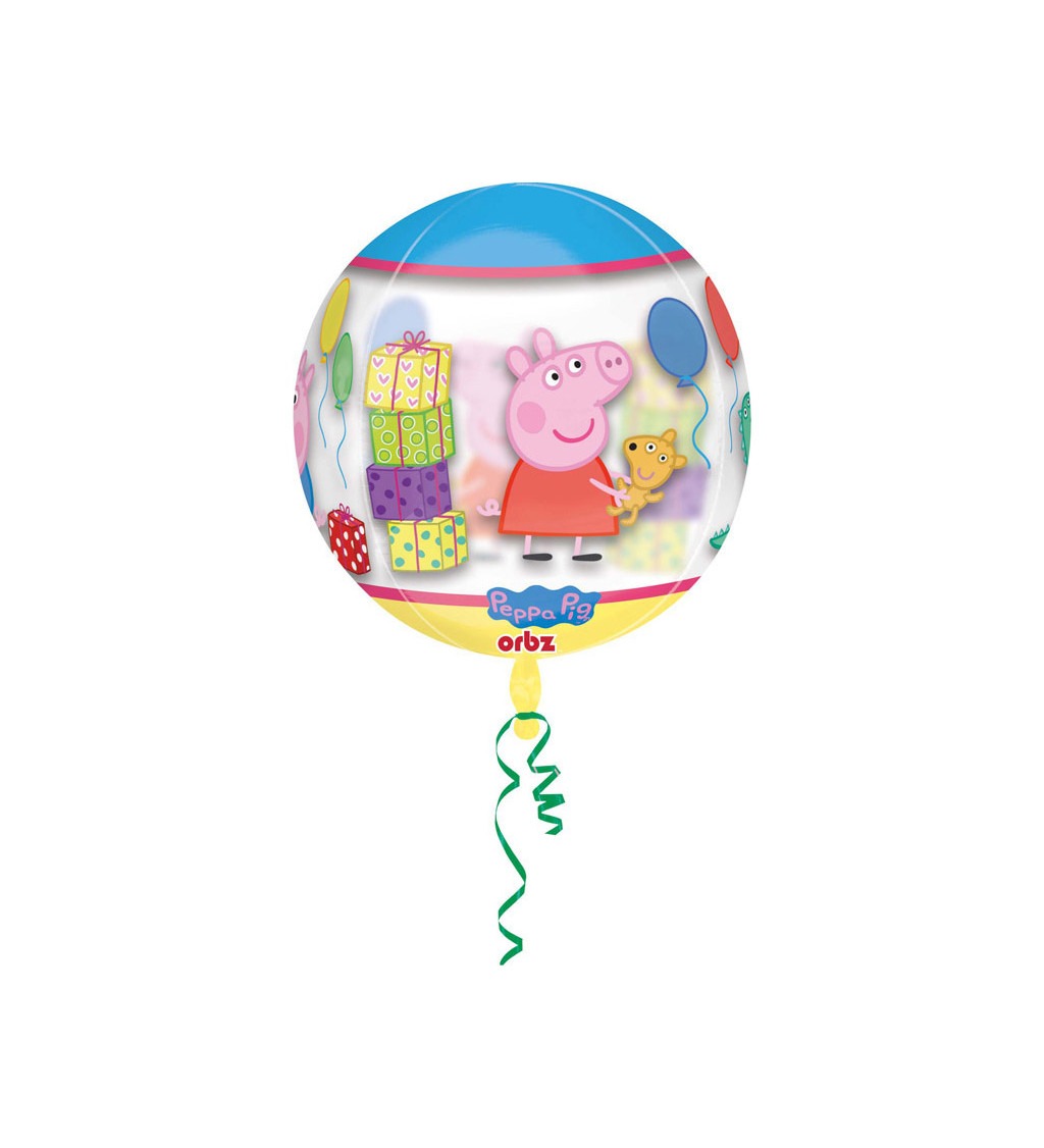 Priehľadný balónik Prasiatko Peppa
