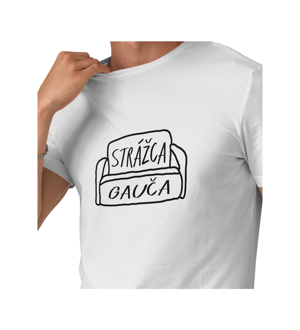 Pánske tričko biele - Strážca gauča M