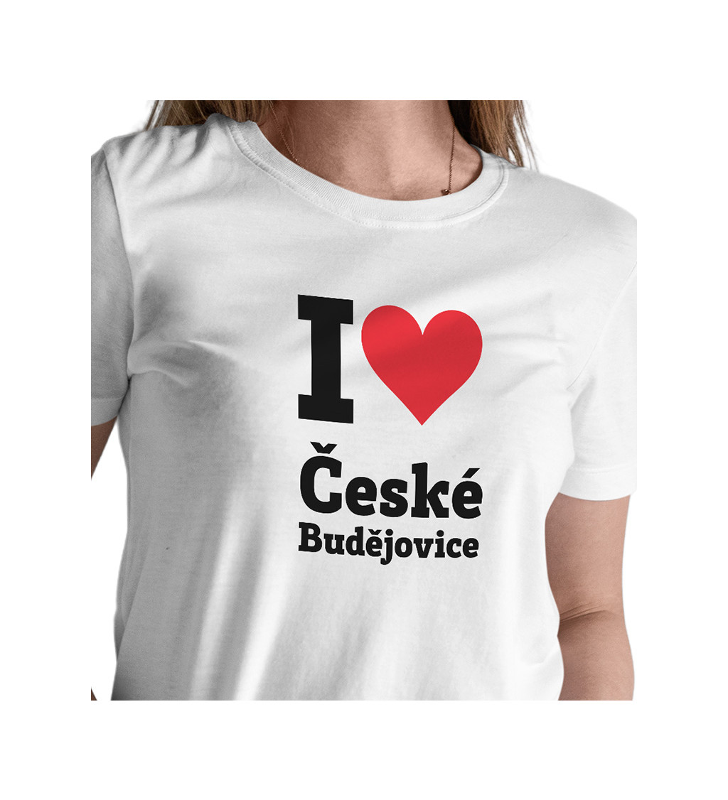 Dámske tričko biele - I love České Budějovice