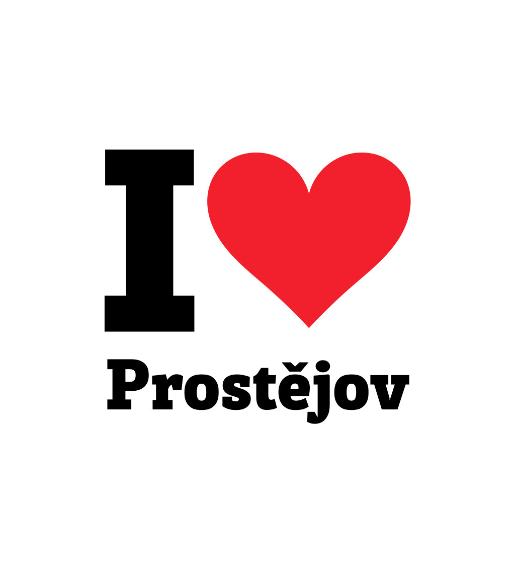 Pánske tričko biele - I love Prostějov