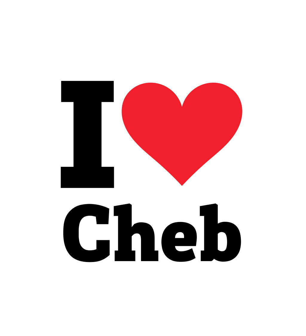 Pánske tričko biele - I love Cheb