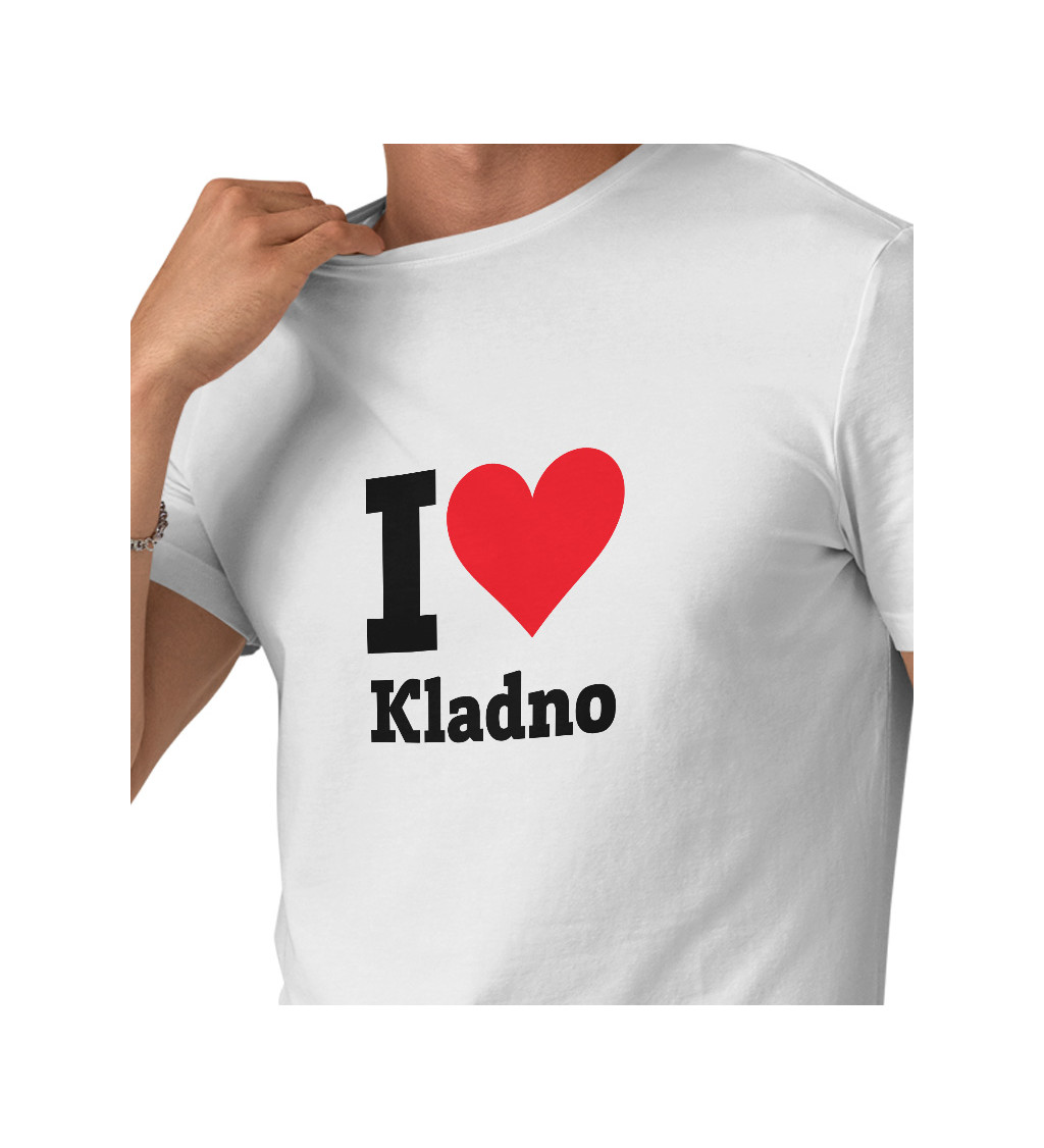 Pánske tričko biele - I love Kladno