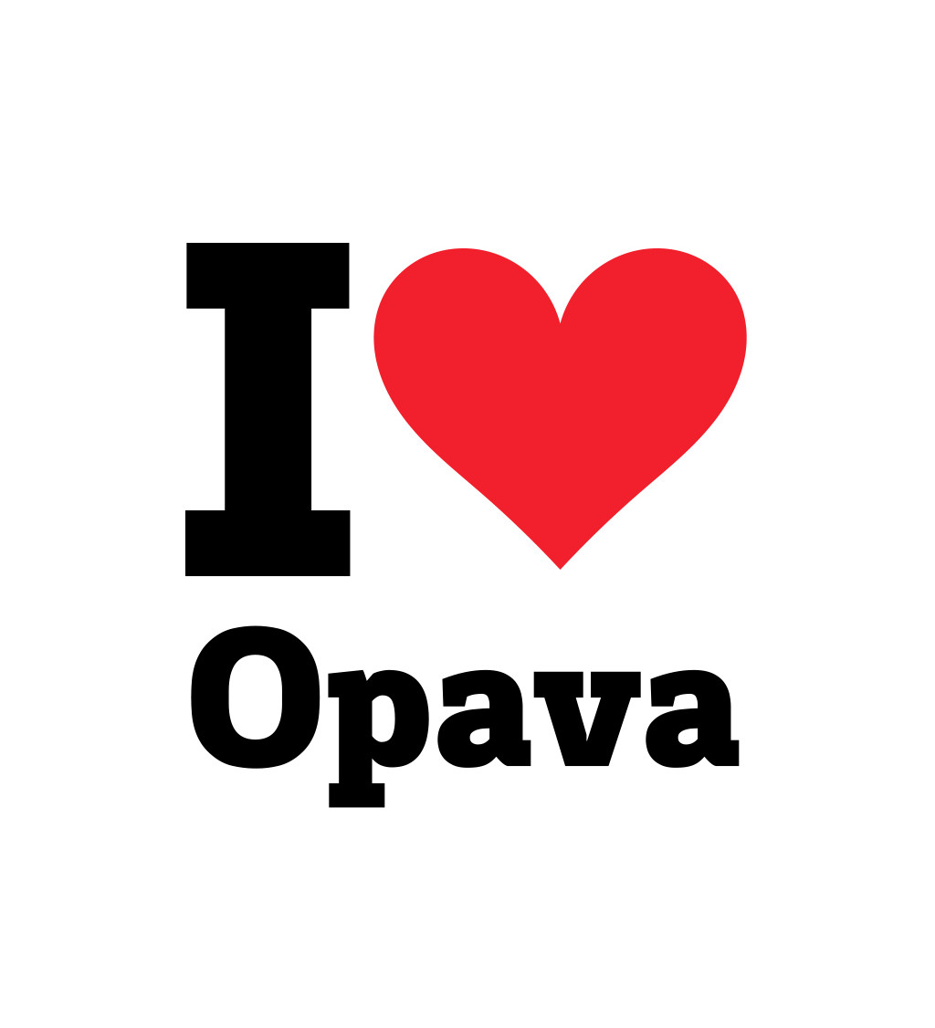 Pánske tričko biele - I love Opava