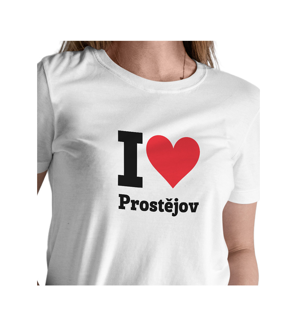 Dámske tričko biele - I love Prostějov