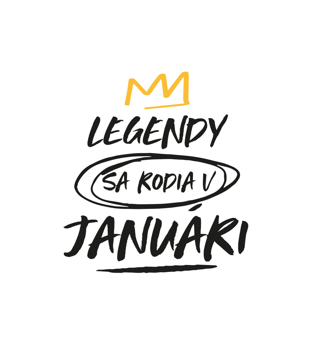 Pánske tričko biele - Legendy sa rodia v januári