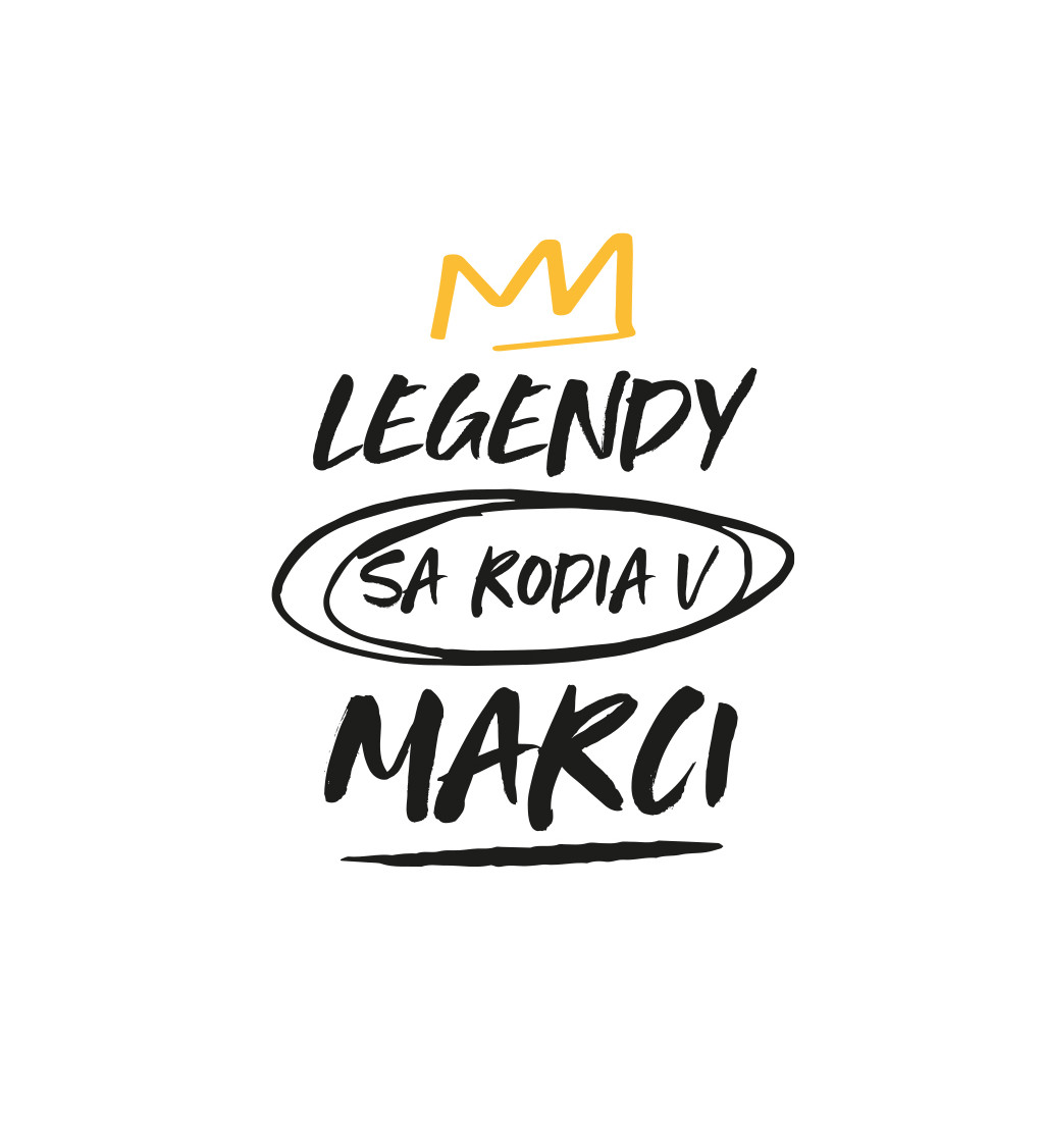 Pánske tričko biele - Legendy sa rodia v marci