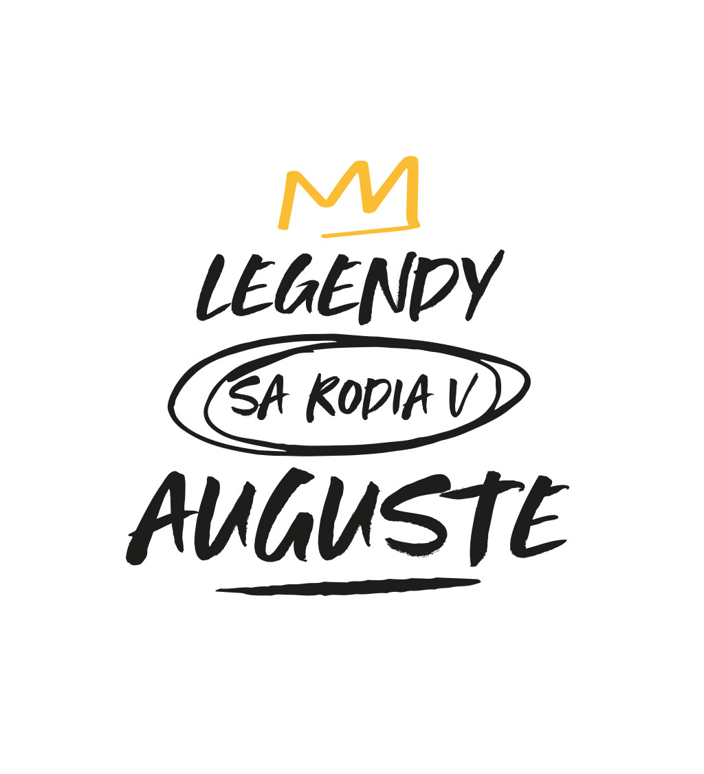 Pánske tričko biele - Legendy sa rodia v auguste