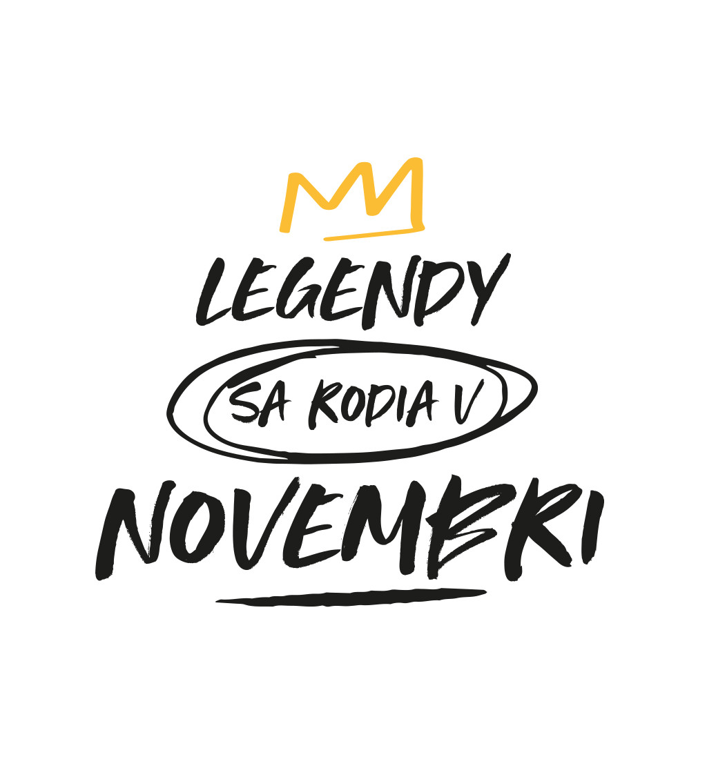 Pánske tričko biele - Legendy sa rodia v novembri