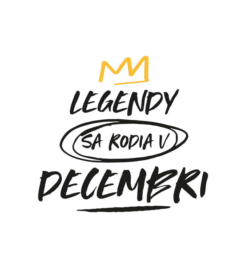 Pánske tričko biele - Legendy sa rodia v decembri