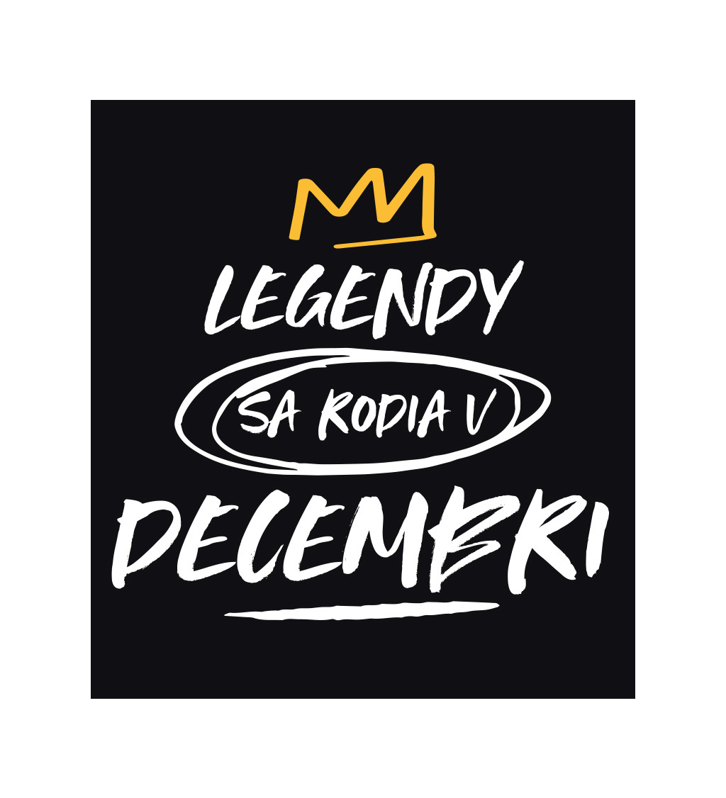 Pánske tričko čierne - Legendy sa rodia v decembri