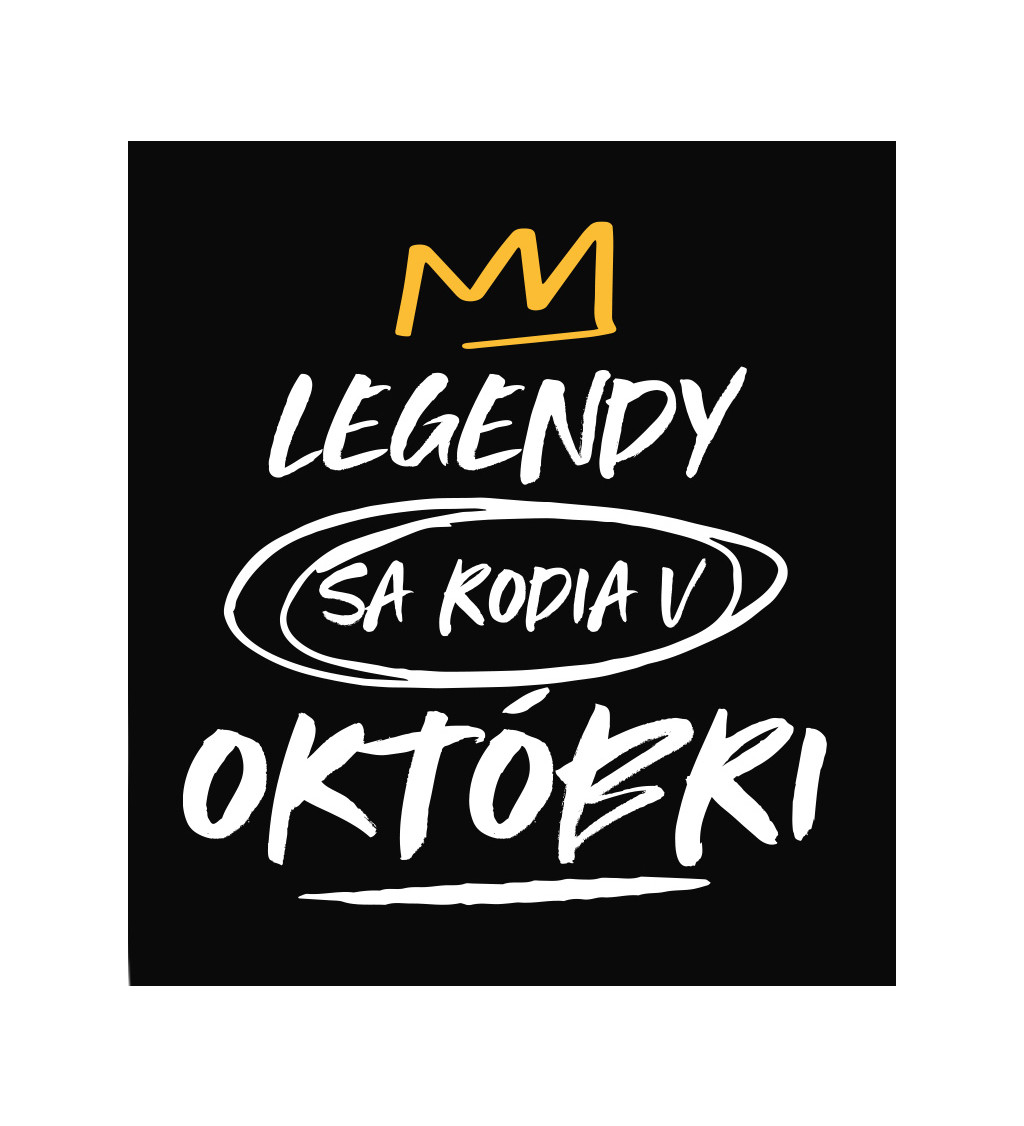 Dámske tričko čierne - Legendy sa rodia v októbri