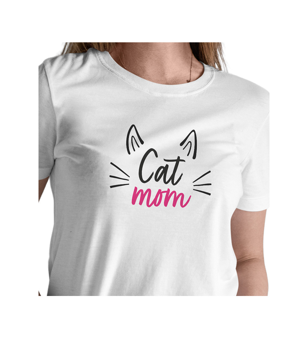 Dámske tričko biele - Cat mom