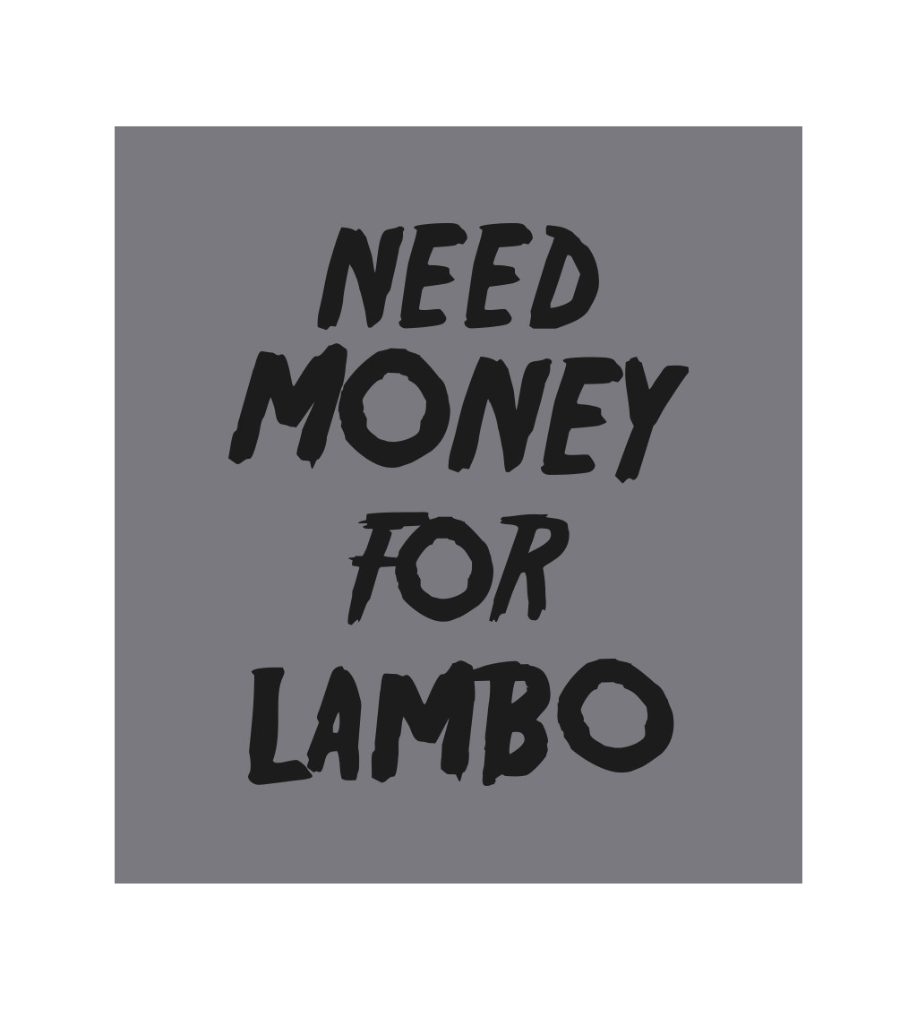 Zástera šedá - Need money for Lambo