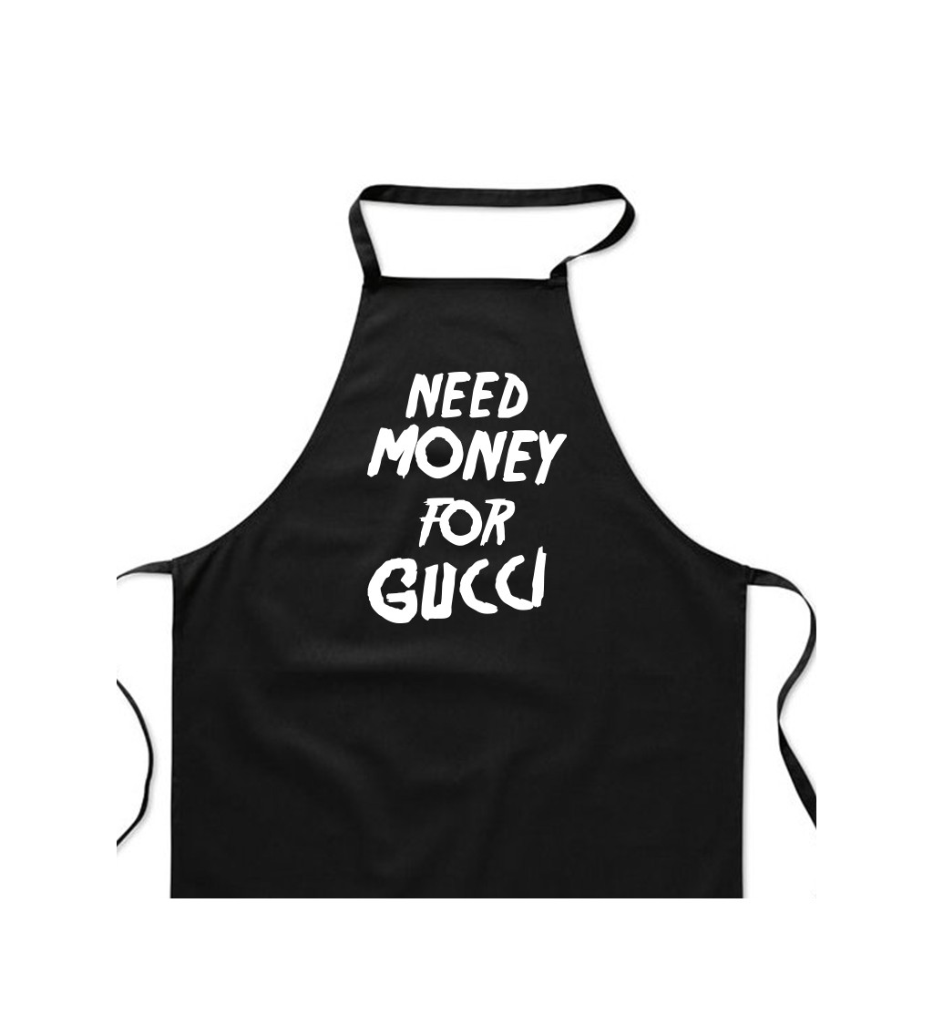 Zástera čierna - Need money for Gucci