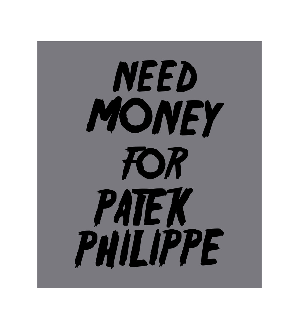 Zástera šedá - Need money for Patek Philippe