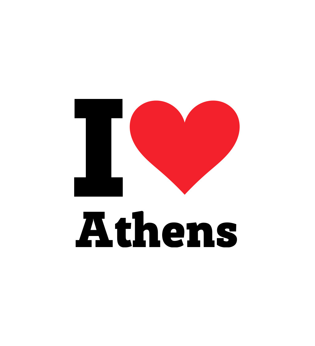 Pánske tričko biele - I love Athens